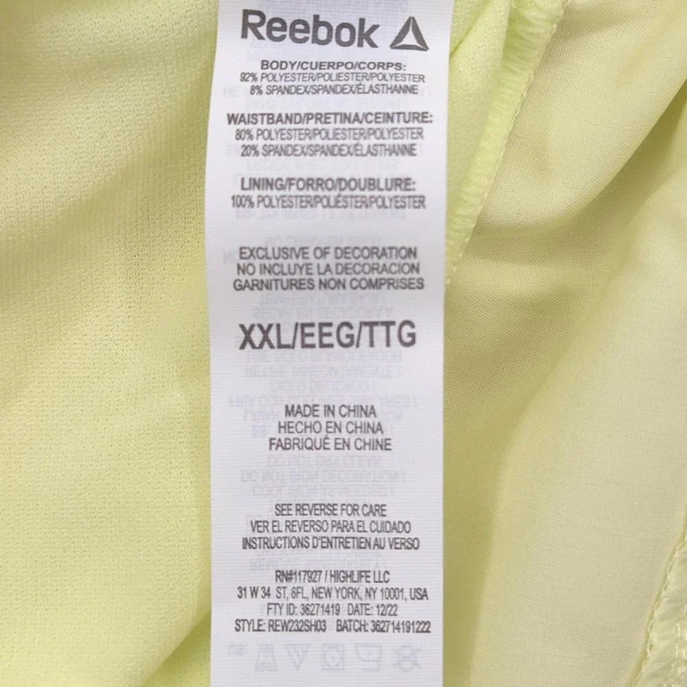 Reebok Revolve Slim Shorts Luminary Green Athletic Running Womens XXL‎